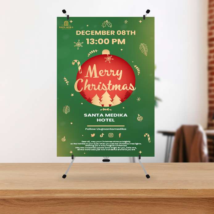 Mini Standing Banner Hotel Christmas Event - Image 1