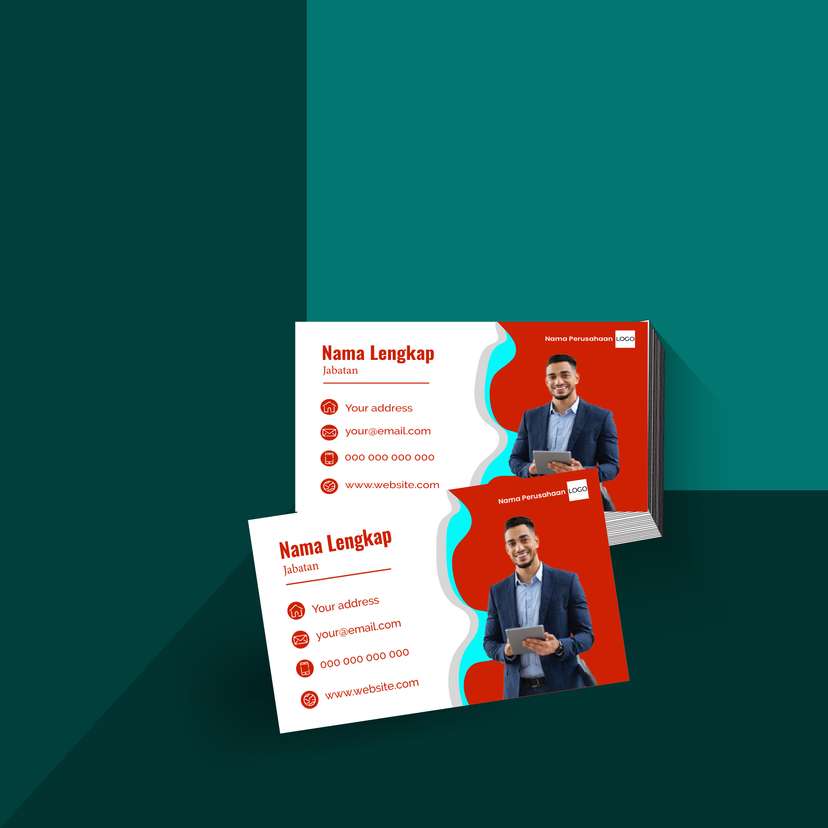 Kartu Nama Elegan Bernuansa Merah Marun dengan Aksen Putih Bersih, Menunjukkan Profesionalisme - Image 1
