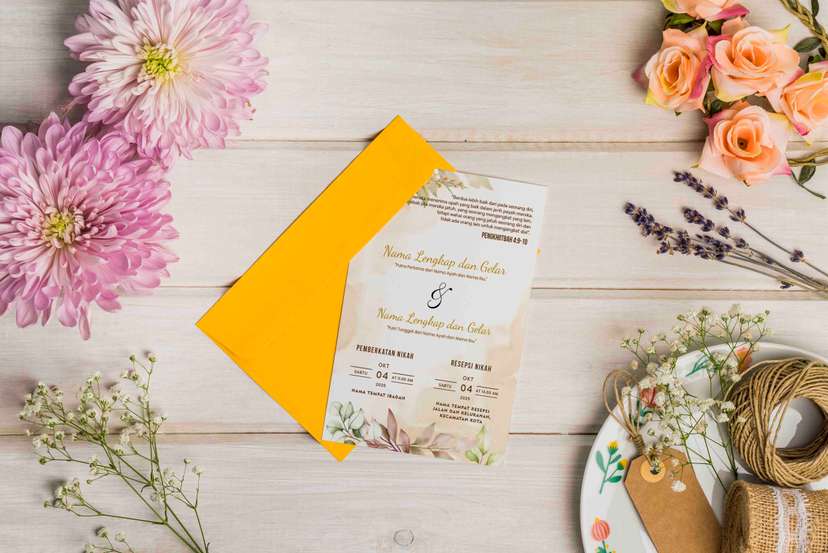 Undangan Wedding Coklat Terlukis Indah dalam Kasih Tuhan - Image 2