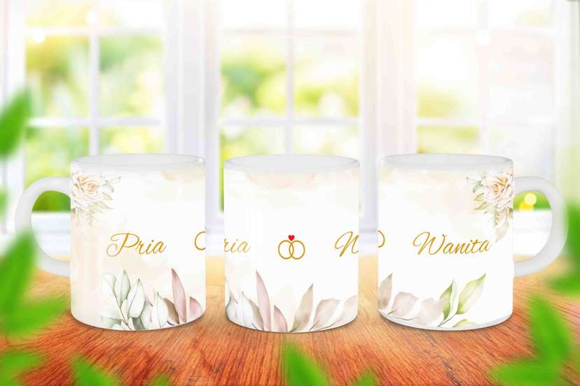 Souvenir Mug Wedding Terlukis Indah dalam Kasih Tuhan - Image 1
