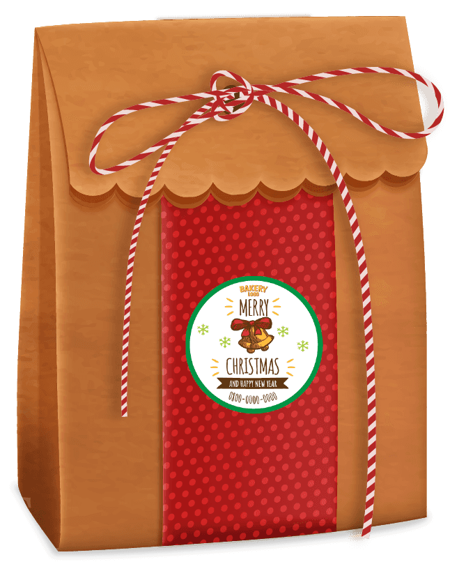 Stiker Merry Christmas untuk Kemasan Kue dan Hadiah Natal - Image 1