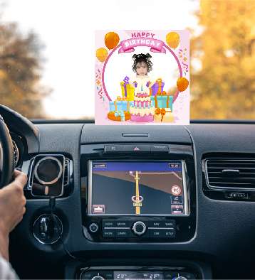 Akrilik Goyang-Goyang Ulang Tahun Desain Lucu dengan Kue & Kado - Image 1