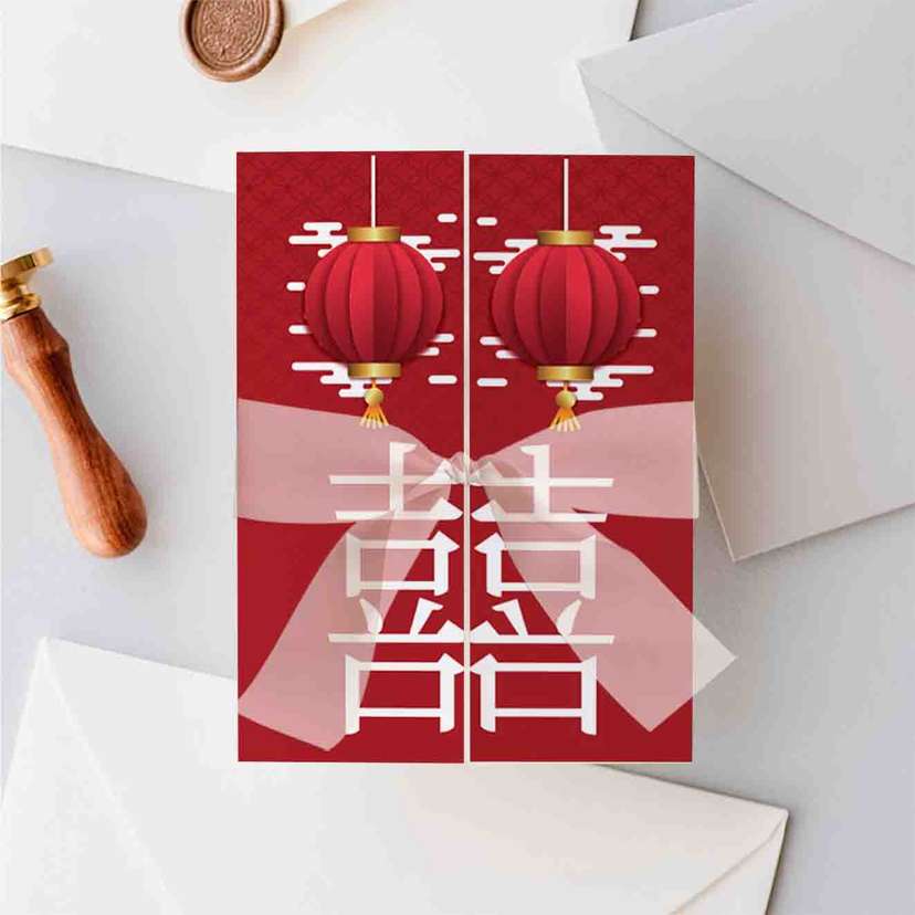 Undangan Sangjit Oriental Lipat Tiga - Image 2