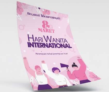 flyer ungu pink hari wanita Internasional suarakan suaramu - Image 1