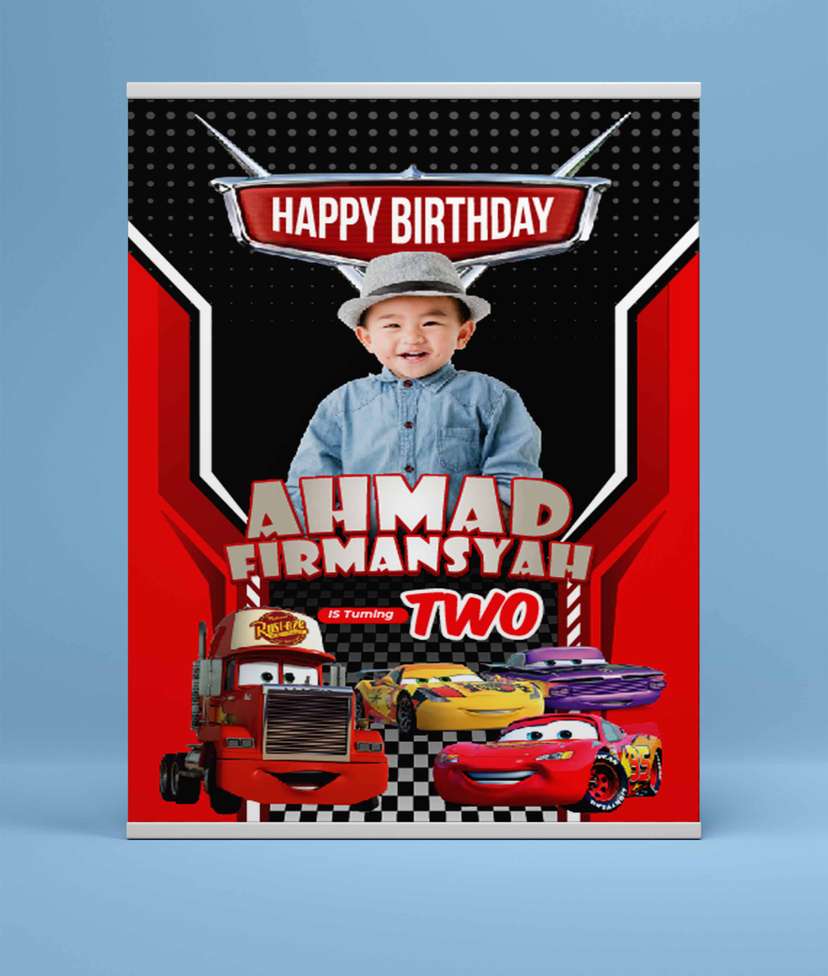 Baliho Hari Ulang Tahun Anak Cars Disney - Image 2