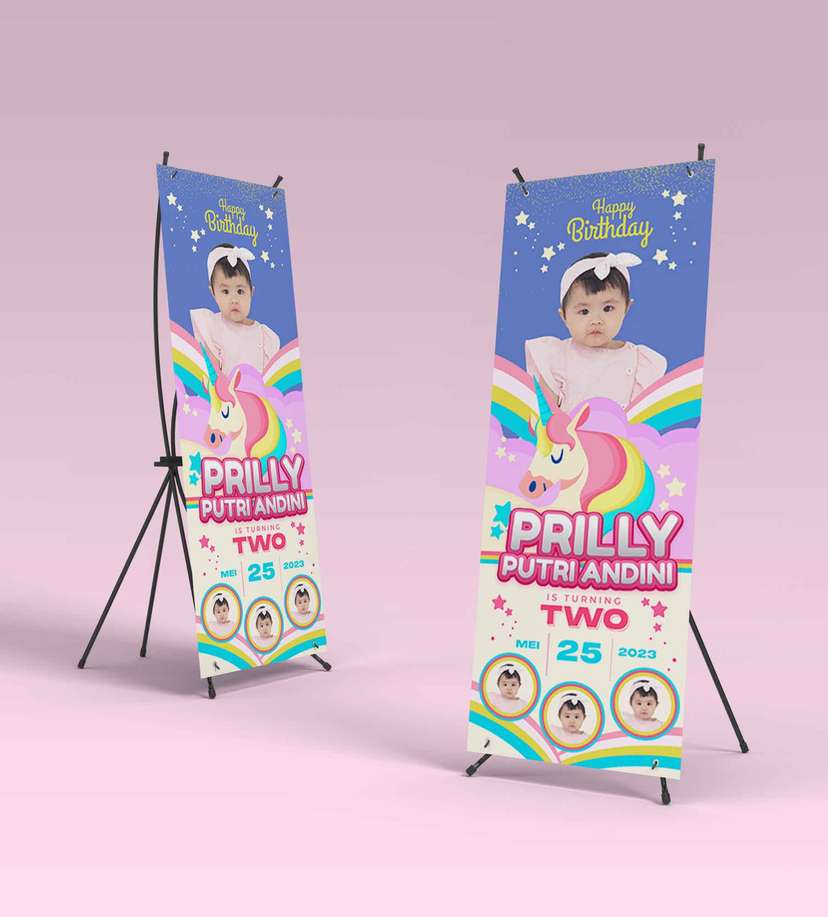 Standing Banner Hari Ulang Tahun Anak unicorn - Image 2