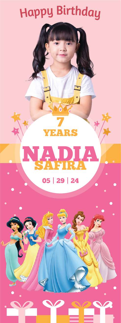 Standing Banner Ulang Tahun Princess - Image 1