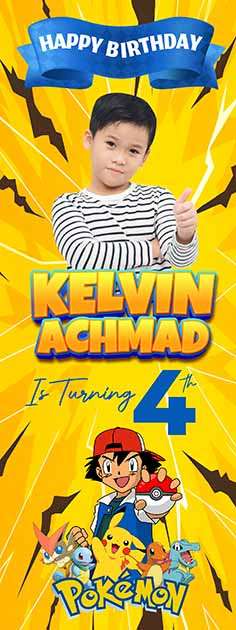Standing Banner hari Ulang Tahun Anak Pokemon - Image 1