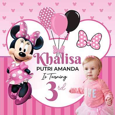Baliho Ulang Tahun Anak Minnie Mouse - Image 1