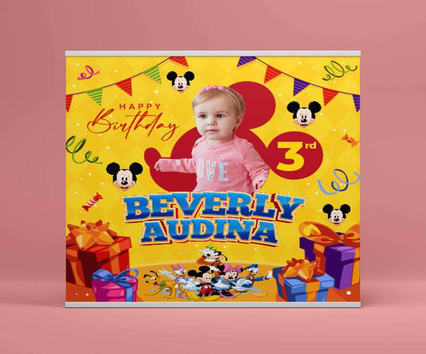 Baliho Hari Ulang Tahun Anak Mickey Mouse - Image 2
