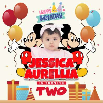 Baliho Hari Ulang Tahun Anak Mickey Mouse - Image 1