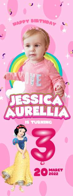 Standing Banner Hari Ulang Tahun Anak Princes - Image 1