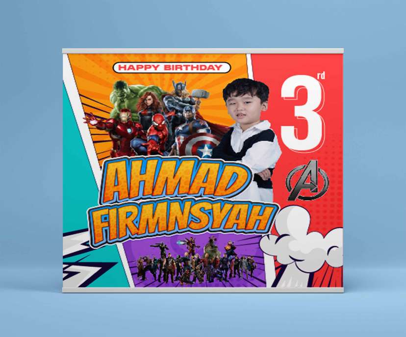 Baliho Hari Ulang Tahun Anak Avengers - Image 2