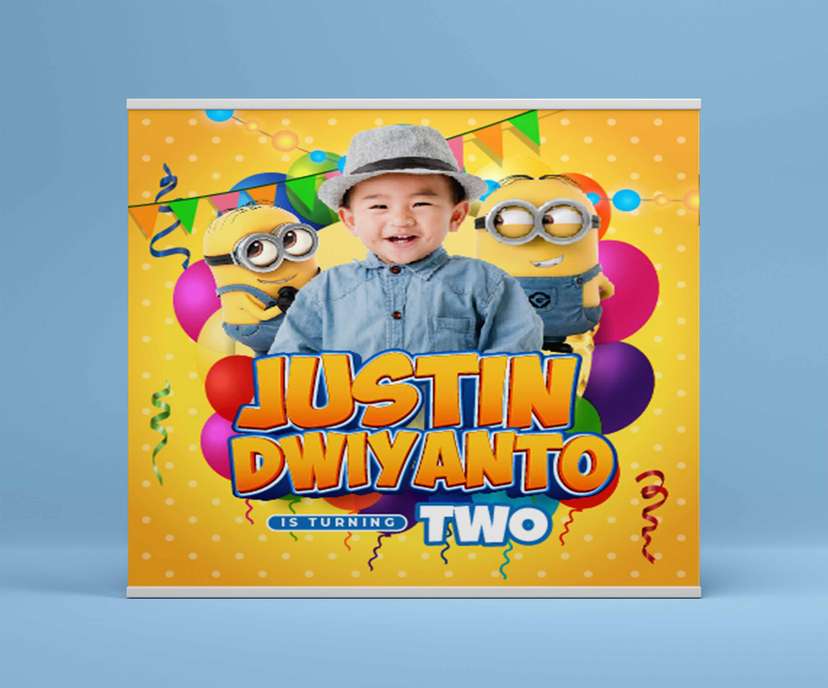 Baliho Hari Ulang Tahun Anak Minions - Image 2
