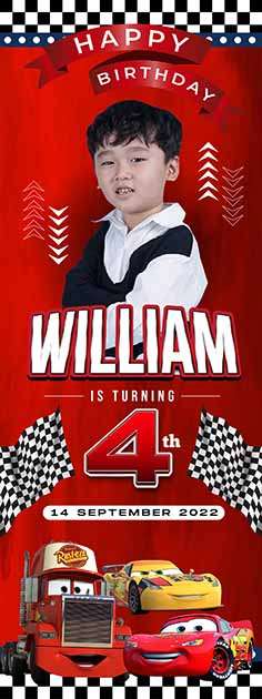 Standing Banner Hari Ulang Tahun Anak Cars - Image 1
