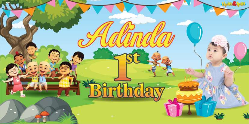 Baliho Ulang Tahun Upin Ipin - Image 1