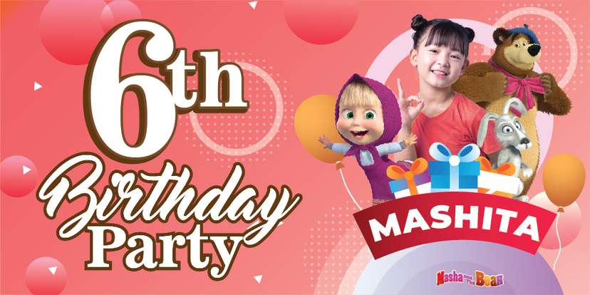 Baliho Ulang Tahun Masha and The Bear - Image 1