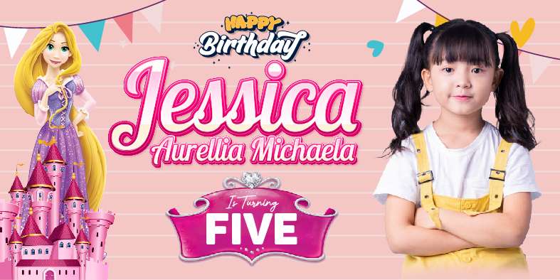 Baliho Hari Ulang Tahun Anak Princes - Image 1