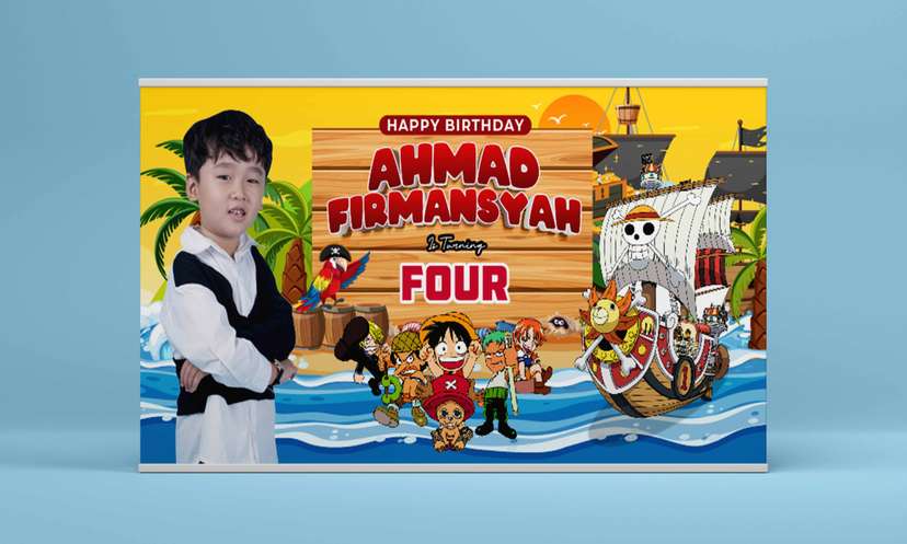 Baliho Hari Ulang Tahun Anak One Piece - Image 2