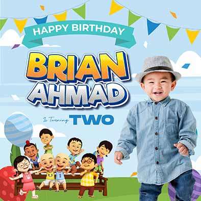 Baliho Hari Ulang Tahun Anak Upin dan Ipin - Image 1