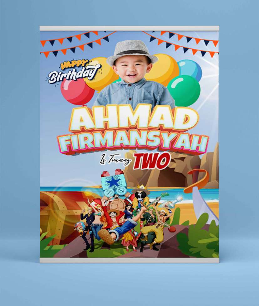 Baliho Hari Ulang Tahun Anak One Piece - Image 2