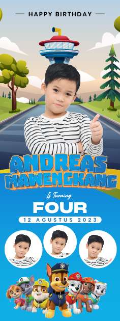 Standing Banner Hari Ulang Tahun Anak Paw Patrol - Image 1