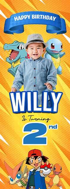 Standing Banner Ulang Tahun Anak Pokemon - Image 1
