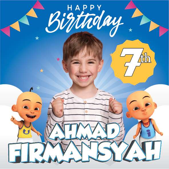 Baliho Ulang Tahun Upin Ipin - Image 1