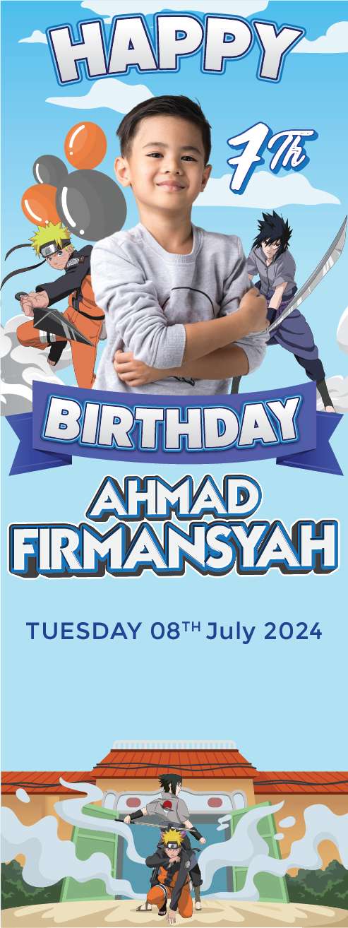 Standing Banner Ulang Tahun Naruto - Image 1