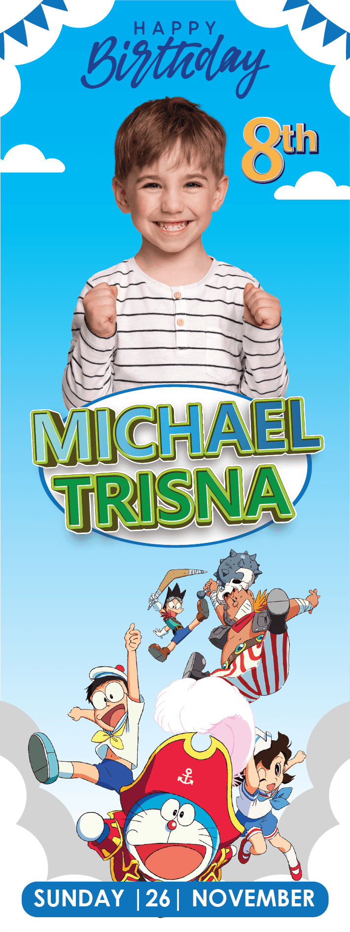 Standing Banner Ulang Tahun Doraemon - Image 1