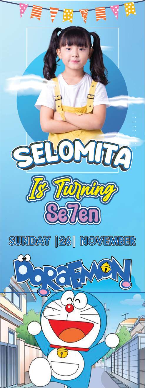 Standing Banner Ulang Tahun Doraemon - Image 1