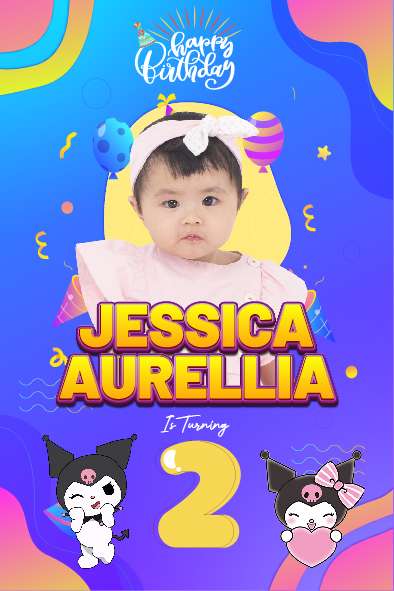 Baliho Hari Ulang Tahun Anak Kuromi - Image 1