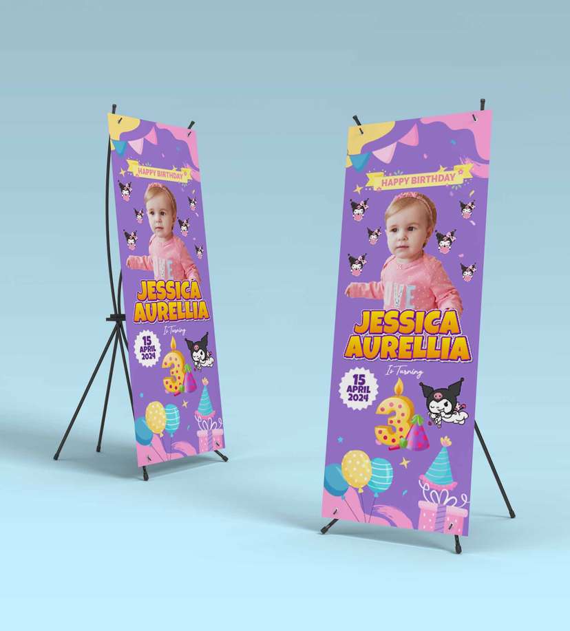 Standing Banner Hari Ulang Tahun Anak Kuromi - Image 2