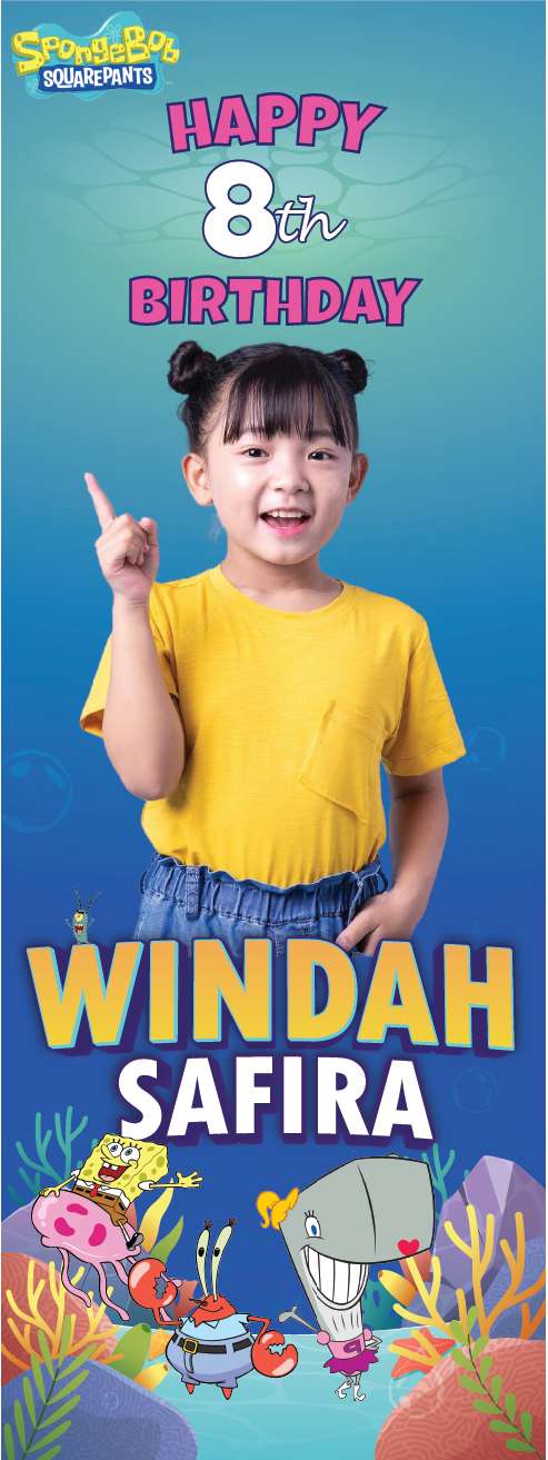 Standing Banner Ulang Tahun Spongebob - Image 1