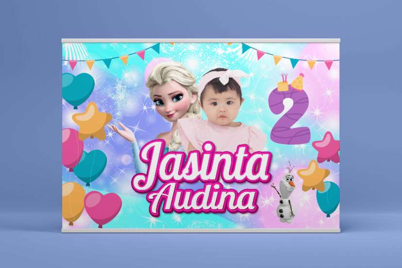 Baliho Hari Ulang Tahun Anak Frozen - Image 2