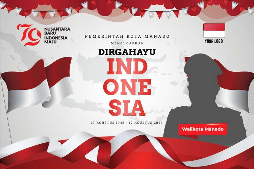 Spanduk Dirgahayu Republik Indonesia ke-79 Pemkot Manado - Image 1