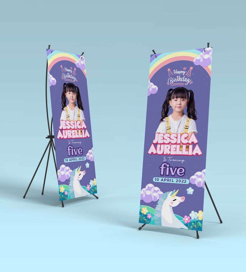 Standing Banner Hari Ulang Tahun Anak Unicorn - Image 2