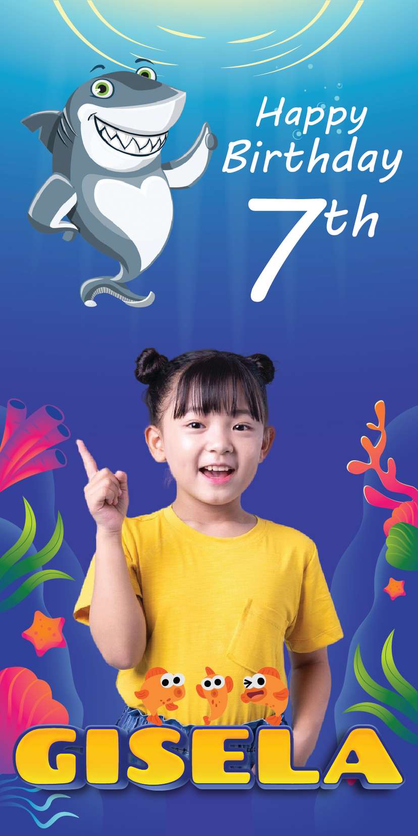 Baliho Ulang Tahun Baby Shark - Image 1