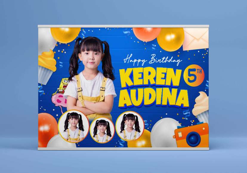 Baliho Hari Ulang Tahun Anak Spongebob - Image 2