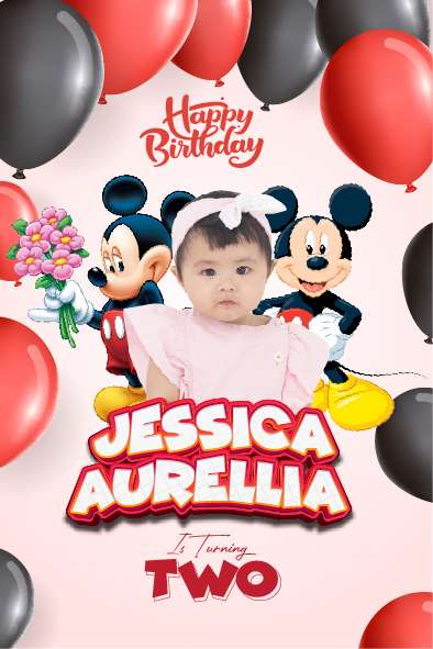 Baliho Hari Ulang Tahun Anak Mickey Mouse - Image 1