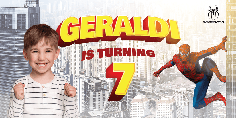 Baliho Ulang Tahun Spiderman - Image 1