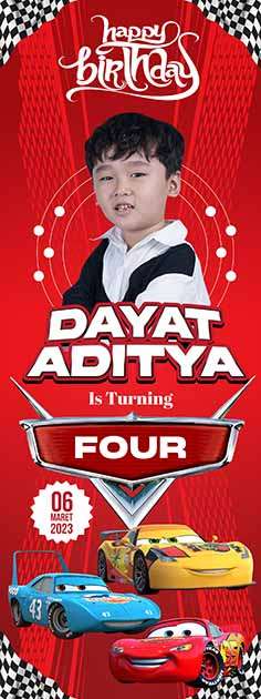 Standing Banner Hari Ulang Tahun Anak Cars - Image 1