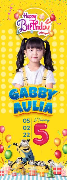 Standing Banner Hari Ulang Tahun Anak Minions - Image 2