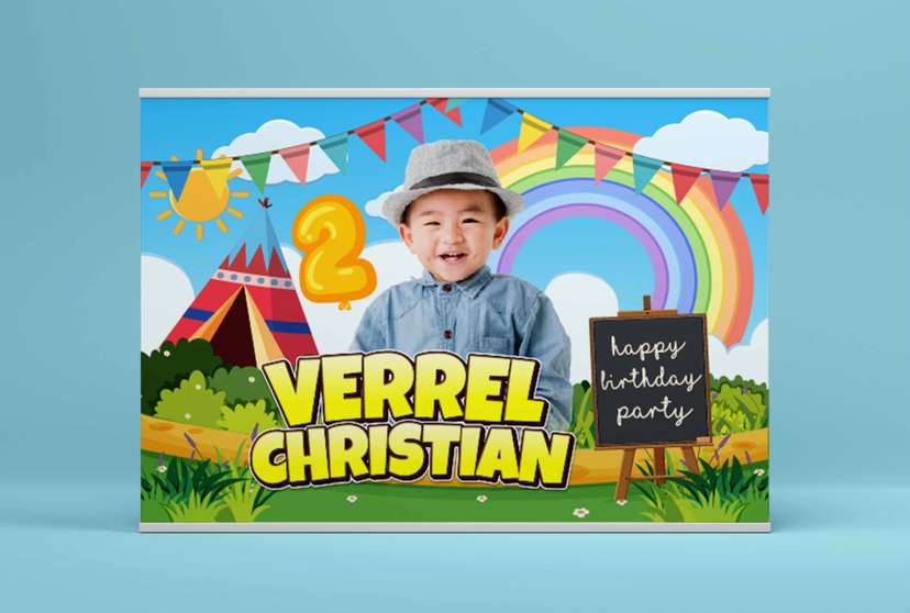 Baliho Hari Ulang Tahun Anak Upin Ipin - Image 2