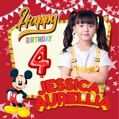 Baliho Hari Ulang Tahun Anak Mickey Mouse - Image 1