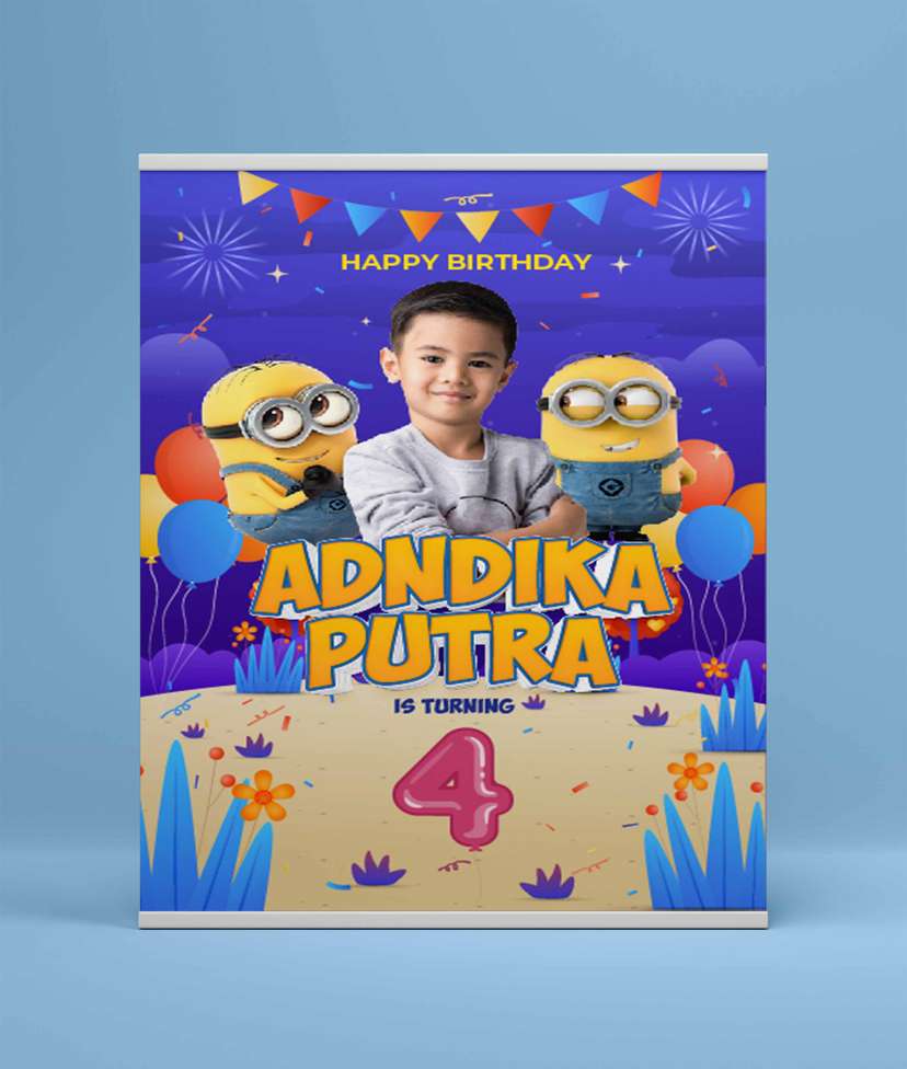 Baliho Hari Ulang Tahun Anak Minions - Image 2