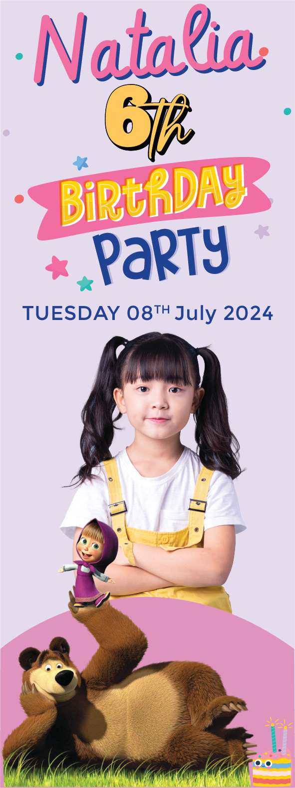 Standing Banner Ulang Tahun Masha and The Bear - Image 1