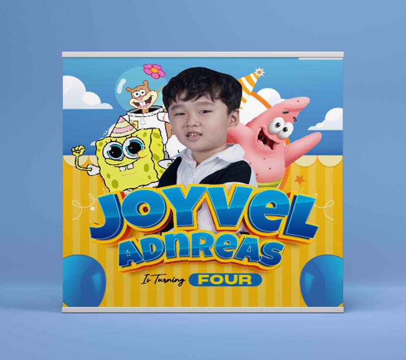 Baliho Hari Ulang Tahun Anak Spongebob - Image 2