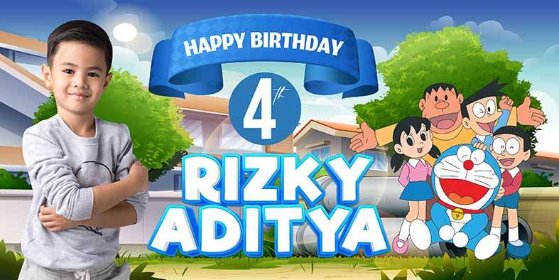 Baliho Hari Ulang Tahun Anak Doraemon - Image 1