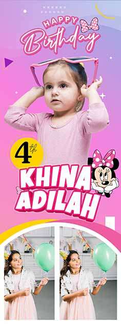 Standing Banner Ulang Tahun Anak Minnie Mouse - Image 1